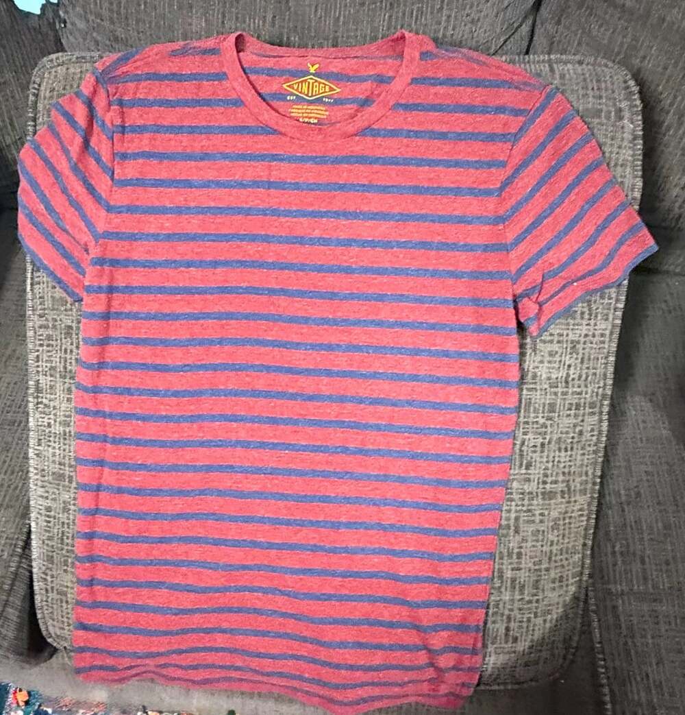 American Eagle Outfitters Vintage Striped Crewneck Short Sleeve T-Shirt